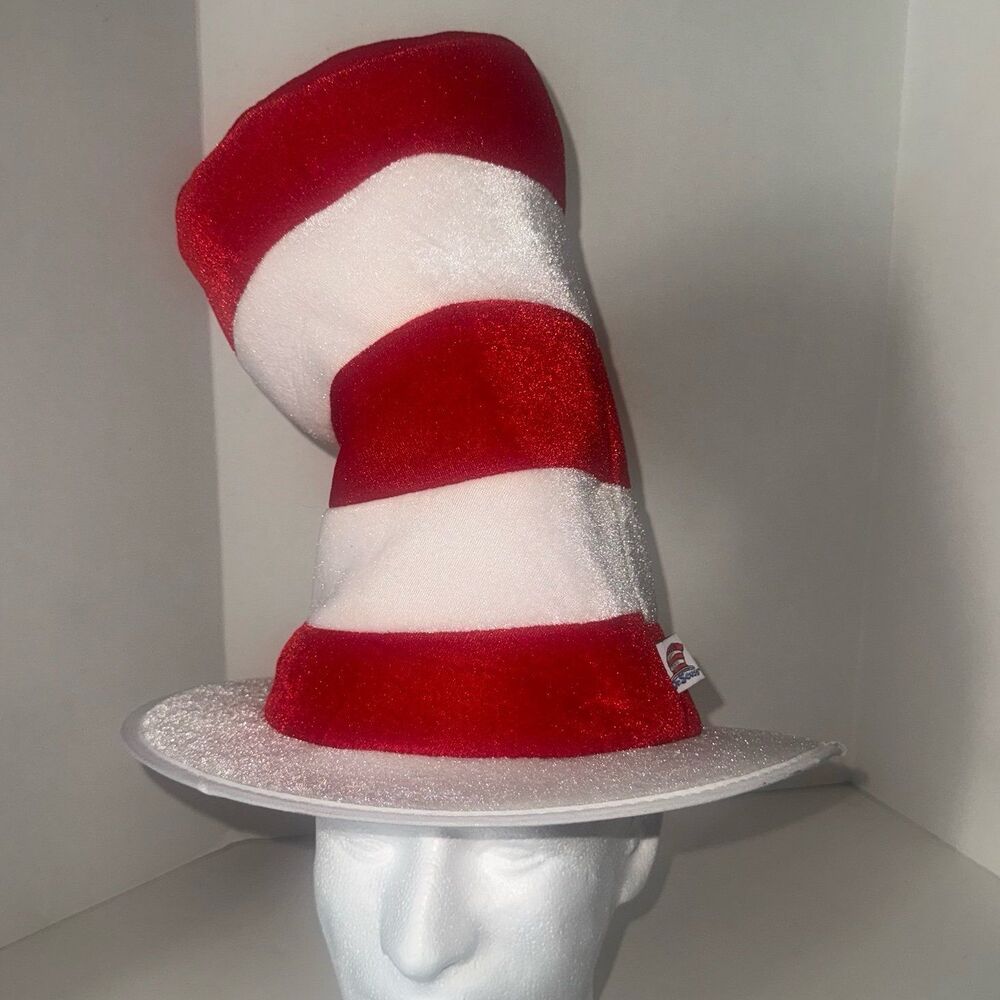 Cat in the Hat Costume Tall Hat Red White Striped Dr Seuss